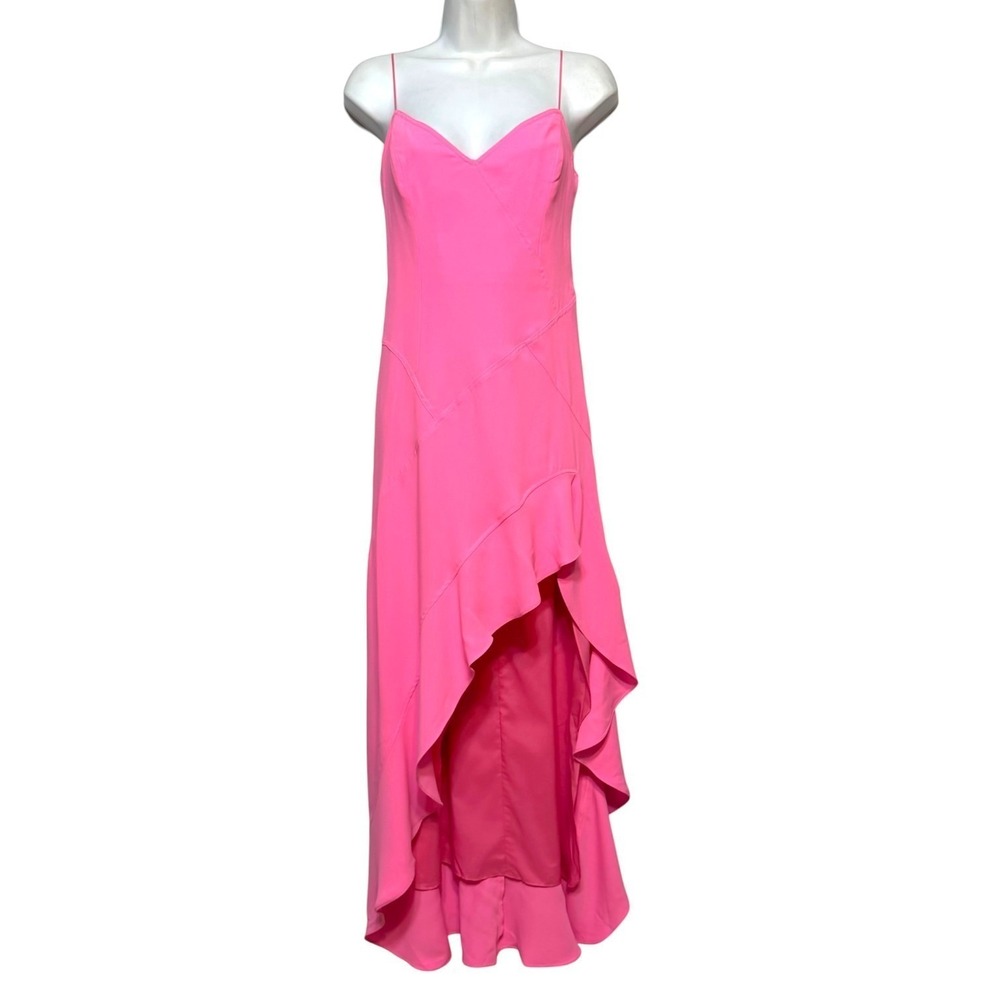 Amanda Uprichard Barbiecore High Low Gown Women Small Coquette Wedding Guest - Picture 2 of 9